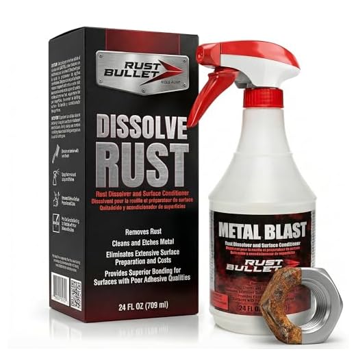 RUST BULLET - Metal Blast 24oz Spray Rust Remover, Rust Treatment, Metal Cleaner and Conditioner