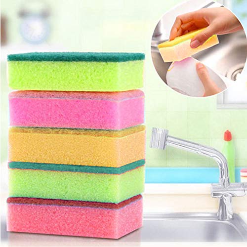 45 Sponge Scouring Pads Kitchen Dishes Cleaner Scour Scrub Cleanning Wholesale !