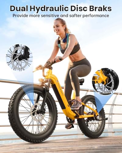 Image of PUCKIPUPPY Electric Bike for Adults 500W, 48V 20AH Battery Adult Electric Bicycles, 26 inch Fat Tire Full Suspension Step-Thru Ebike, 20MPH Mountain Ebike, 7 Speed, 80Miles Range-Boxer ST