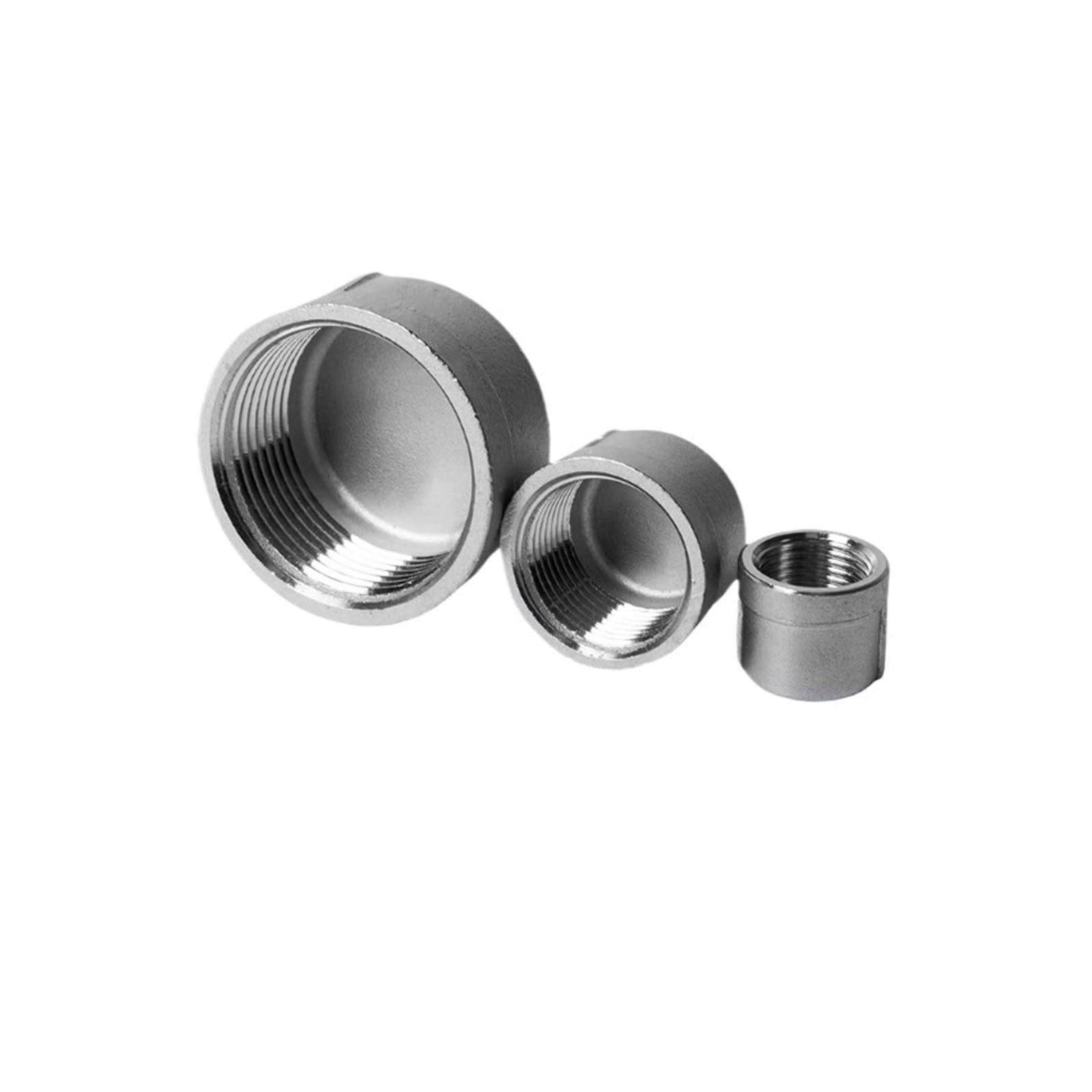 1/8" 1/4" 3/8" 1/2" - 4" NPT Innengewinde Endkappe 201/304/316 Edelstahl Anschluss Rohrverschraubung Wasser Gas 225 PSI(SS201,NPT,4")