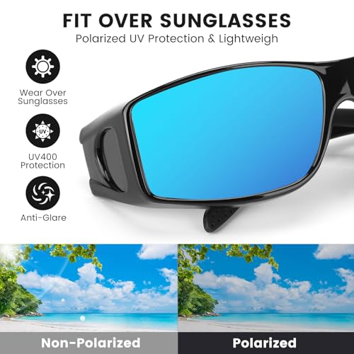 Image of Night Driving Glasses for Men Women Fit Over Sunglasses Anti Glare Polarized HD Night Vision Glasses