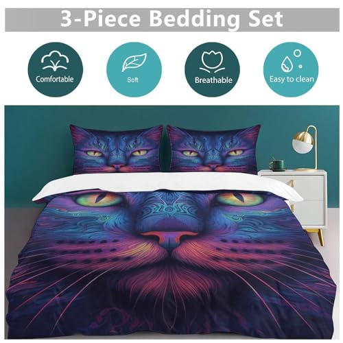 Parure de lit chat 3D pour transformer votre chambre en cocon cosy king - 6