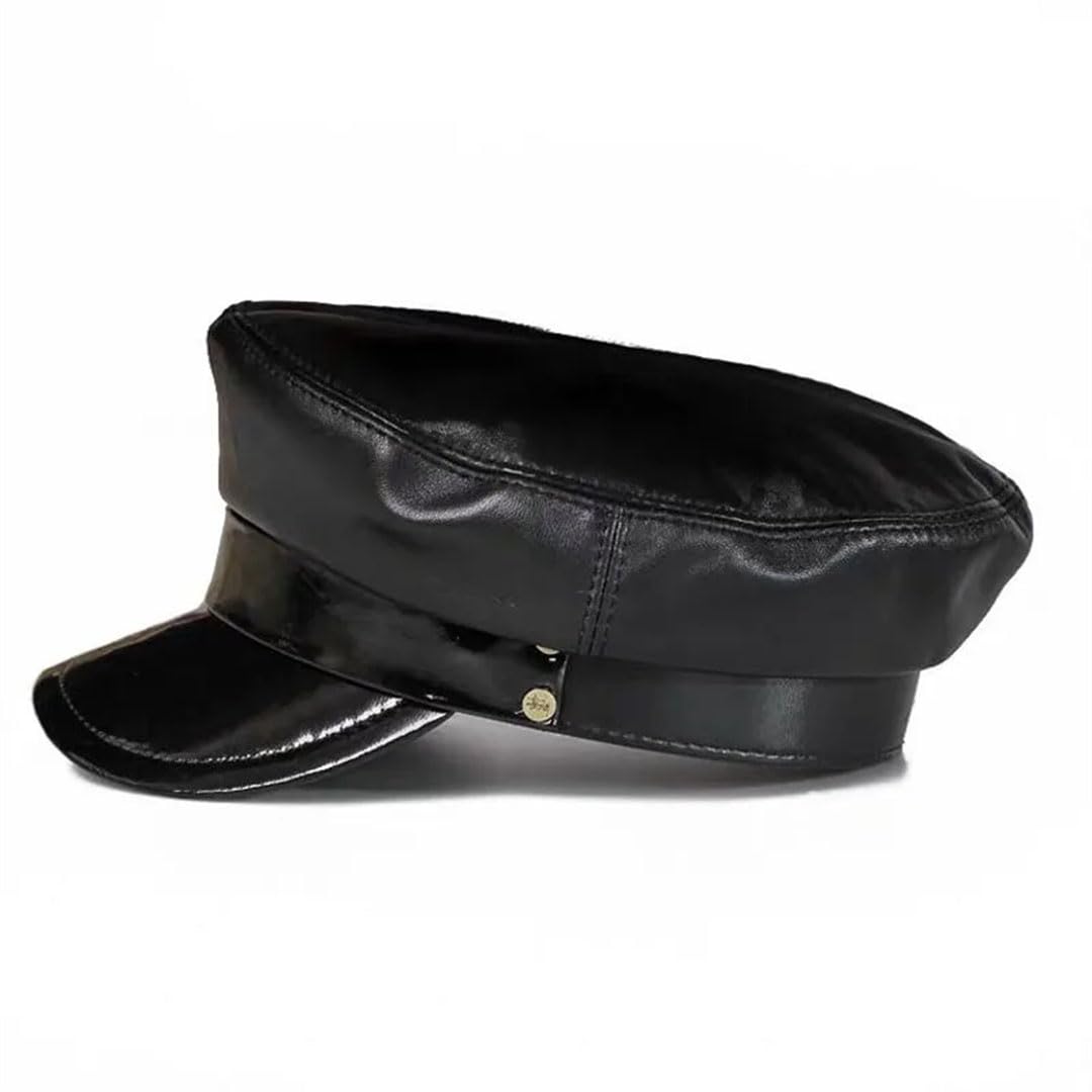 Sombrero unisex de piel 100% auténtica para mujer, para invierno, cálido, para exteriores, primera capa, piel de oveja, sombrero militar