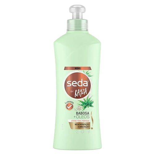 Linha Babosa + Oleos Seda  Creme para Pentear por Rayza 10.1 fl oz  (Seda Aloe Vera + Aceites Collection  Rayzas Crema Peinadora 10.14 Fl Oz)