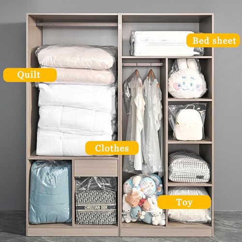 4 Pcs Large Clear Plastic Bags, 40\" x 60\" Dustproof Large Storage Bags, Moistureproof Giant Extra Luggage Storage Bags for Luggage, Suitcase,Furniture(Include 4 Ribbons) - Thumbnail 5