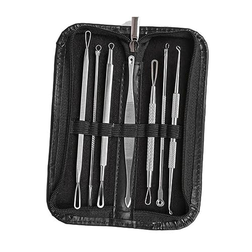 IWOWHERO Comedone Tool Kit 7pcs Pimple Remover Tools Blackhead Removal Kit for Blackheads and Blemishes