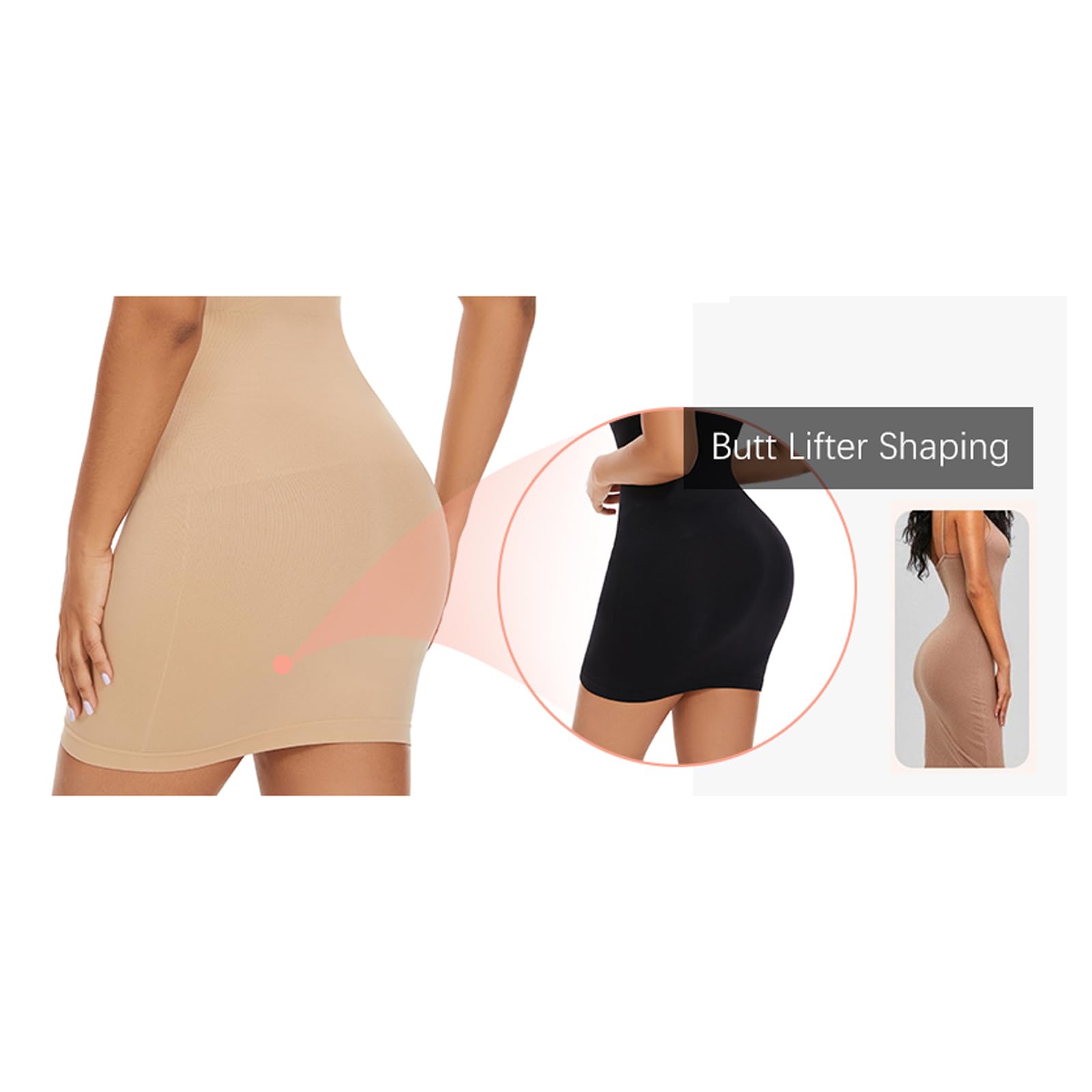 Fajas sin Tirantes para Mujer, calzas Completas para Debajo de los Vestidos, contracción Invisible del Vientre, Control de Barriga, Moldeador de Cuerpo Adelgazante