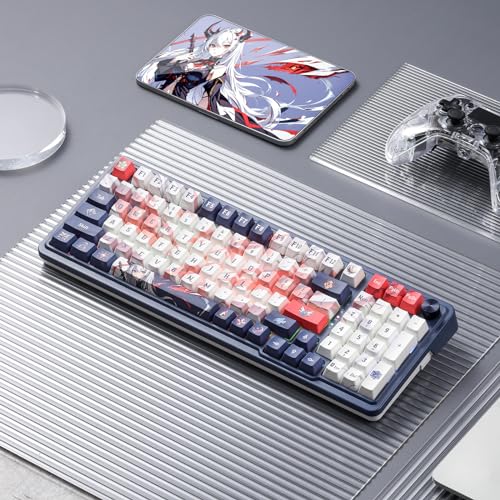 K686 WBG PRO SE Tastiera da gioco RGB con guarnizione a 98 tasti, tastiera meccanica anime a 3 modalità con presa hot-swap, controllo speciale della manopola rotante e cuscinetti di - Tastiera gaming - Immagine 8