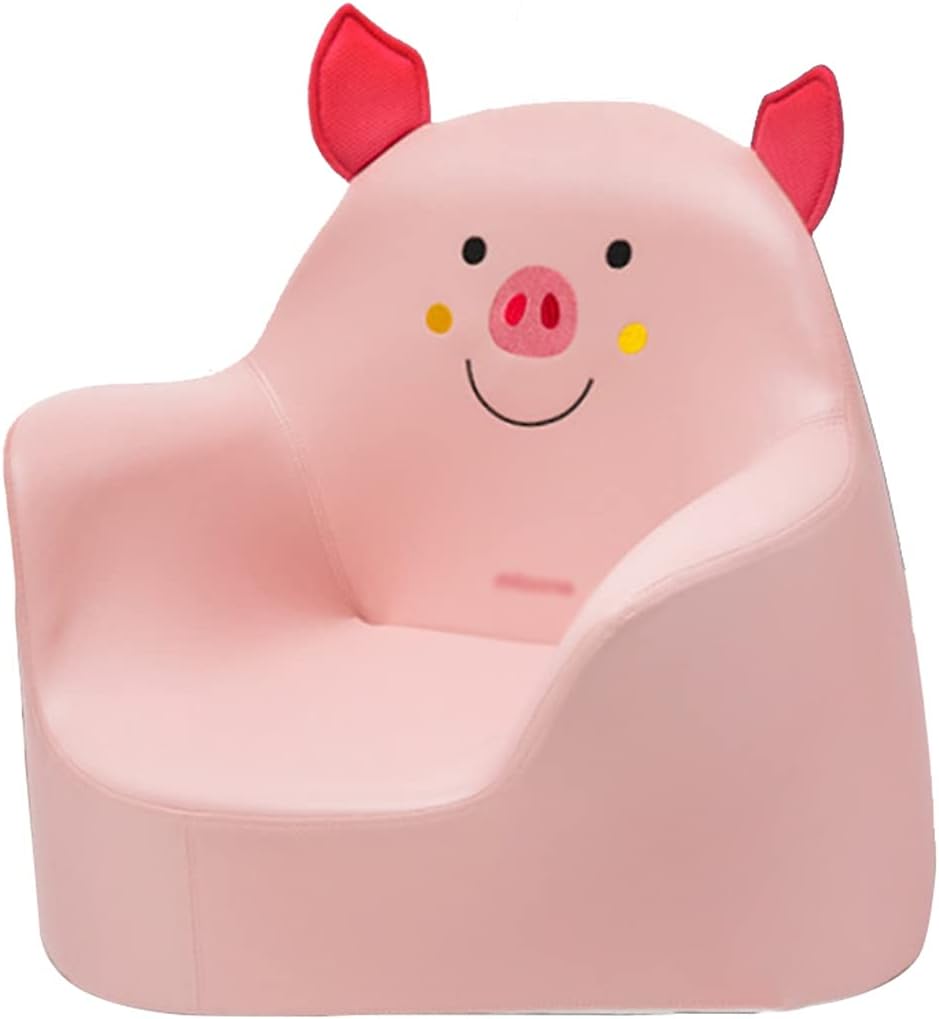 Sofa Armchair For Gilrs Creative Cartoon Animal Shape Girl Boy Sofa Eco-friendly Faux Leather Comfortable Sloth Seat Load 50kg (Color : Rabbit Size : 4749cm) (Piggy 47 * 49cm)