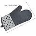 Silicone Shell Kitchen Oven Mitts for Heat Resistant 500 Degrees with Waterproof, Set of 2 Oven Gloves for BBQ Cooking Set Baking Grilling Barbecue Microwave Hot mitt Grey