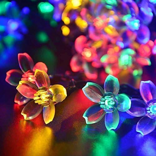 Joomer Christmas String Lights,50LED Cherry Blossom Fairy String Lights Waterproof for Outdoor Christmas, Patio, Lawn, Garden, Holiday and Festivals Decorations