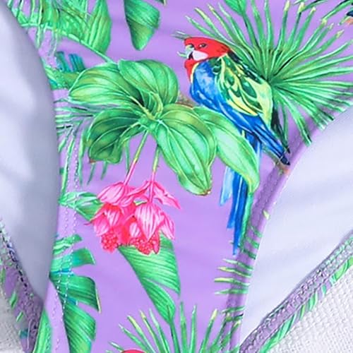 Girls One Piece Swimsuits Cut Out Monokini Ruffle Trim Tropical Floral Print Spaghetti Strap Beachwear Girls Swimwear4