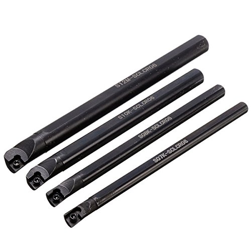 EsportsMJJ 4Pcs S07K / S08K / S10K / S12M-Sclcr06 Supporto Utensile di Tornitura della Barra di Tornio del CNC con Le Chiavi 4Pcs T8