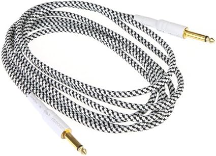 Amazon Andoer 3m 10ft ギタ用 ギターケーブル ギターシールド コード 生地編み ツイード ブラック ホワイト 並行輸入品 シールドケーブル 楽器 音響機器