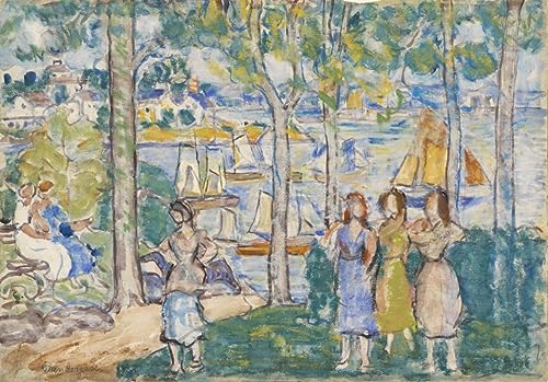 Affiche Maurice Brazil Prendergast 60x90cm poster art mural peinture arbres et personnes