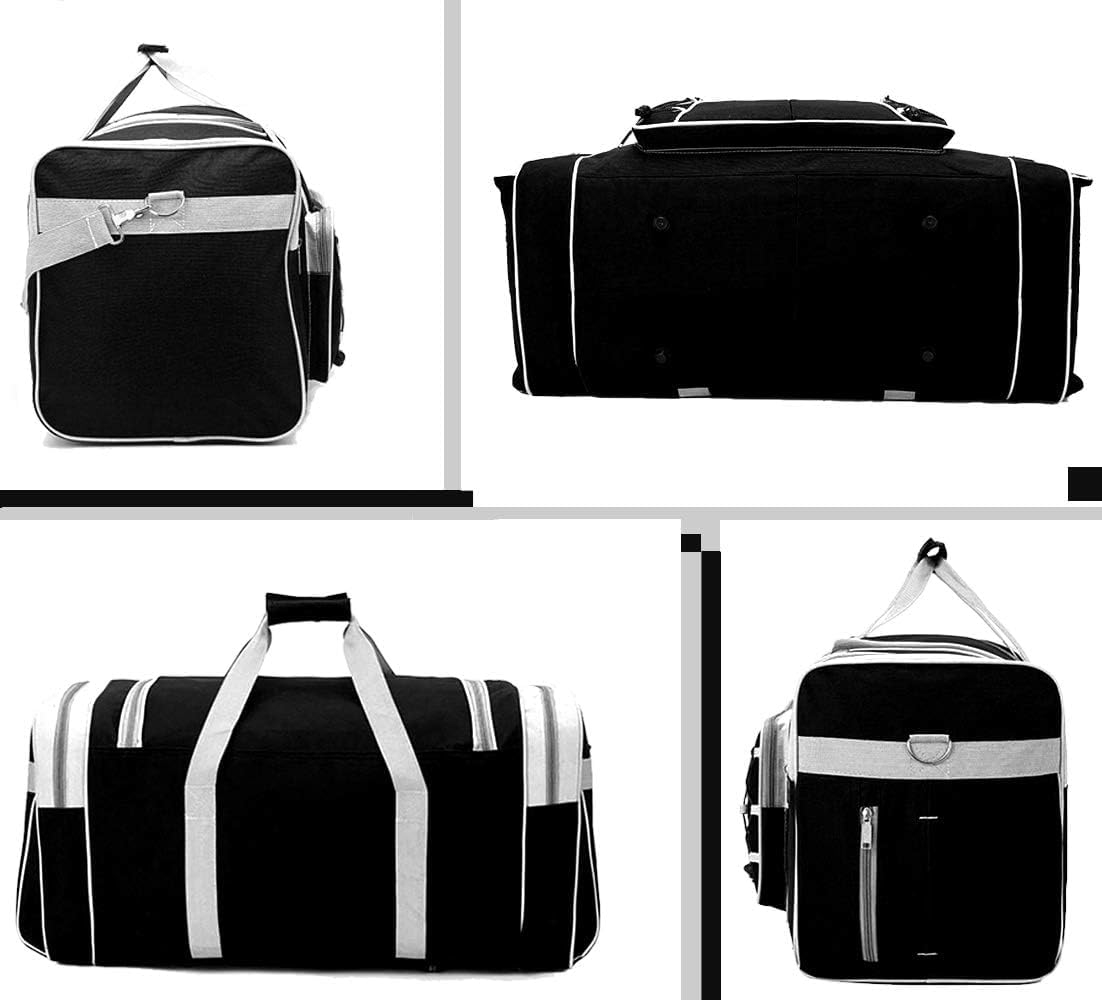 Borsone da viaggio per uomo weekender sopra la notte borsa da trasporto leggera extra large Oxford borsone da palestra robusto impermeabile per uomini e donne 66 cm (oro blu), Nero, Bianco, X-Large