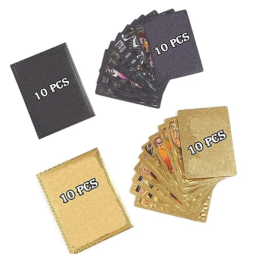 Image of VARIYA ENTERPRISE New Playing Cards | 10 Pcs (Black + Gold) Foil Card | Assorted Cards TCG Deck Box | V Series Cards Vmax GX Rare Golden Card and Common-Rare Mystery Card Best Gift