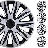 WOLFSTORM 4-Pack 13 Inches Wheel Rim Cover Hubcaps,Redesign Fashion Style Replacement Hubcaps,Car Truck SUV Hub Accessories, Silver&Black