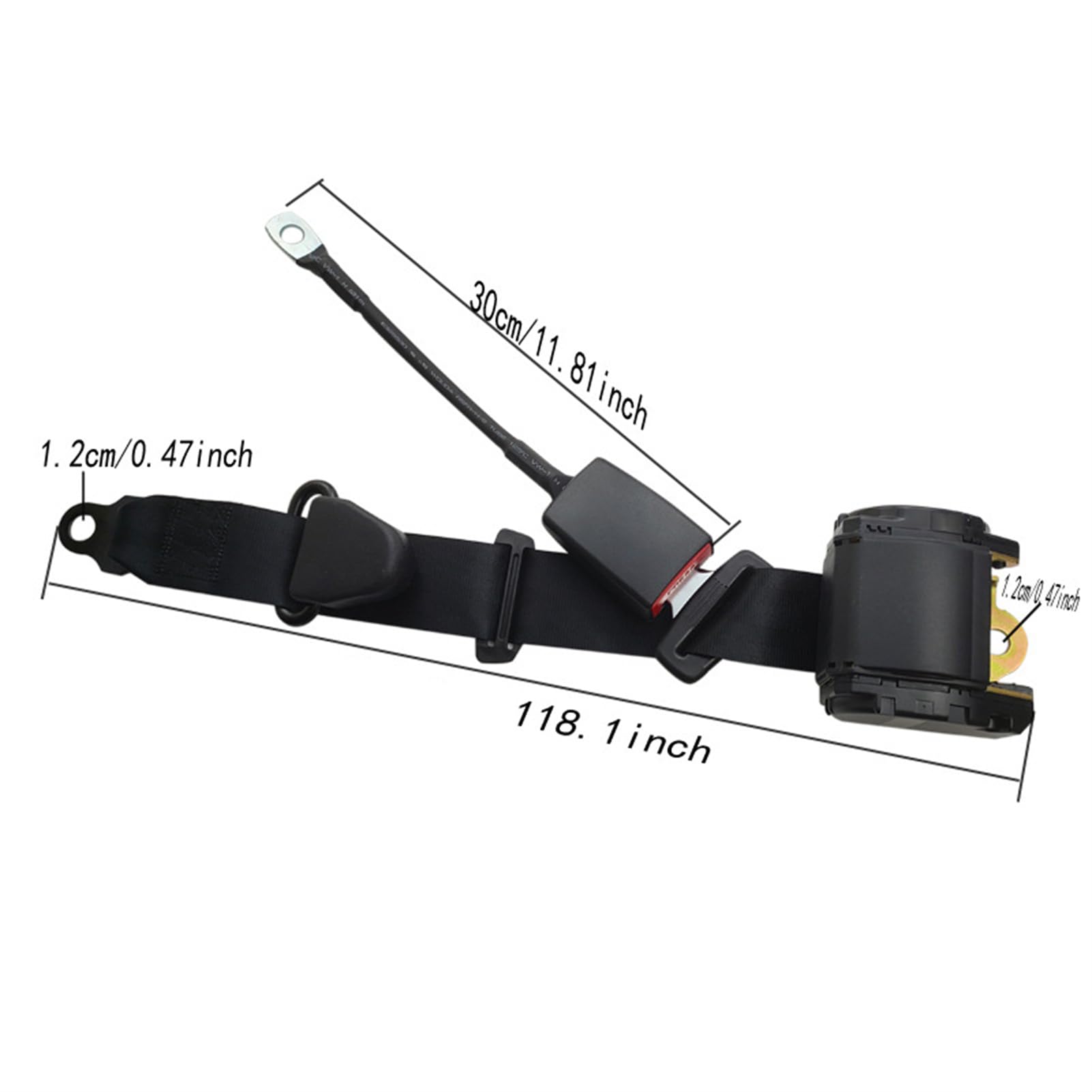 Zeetan Cinghie Retrattili Regolabili Universali 3Pt, Compatibili con La Maggior Parte dei Carrelli da Golf, UTV, VR, Camion,Nero