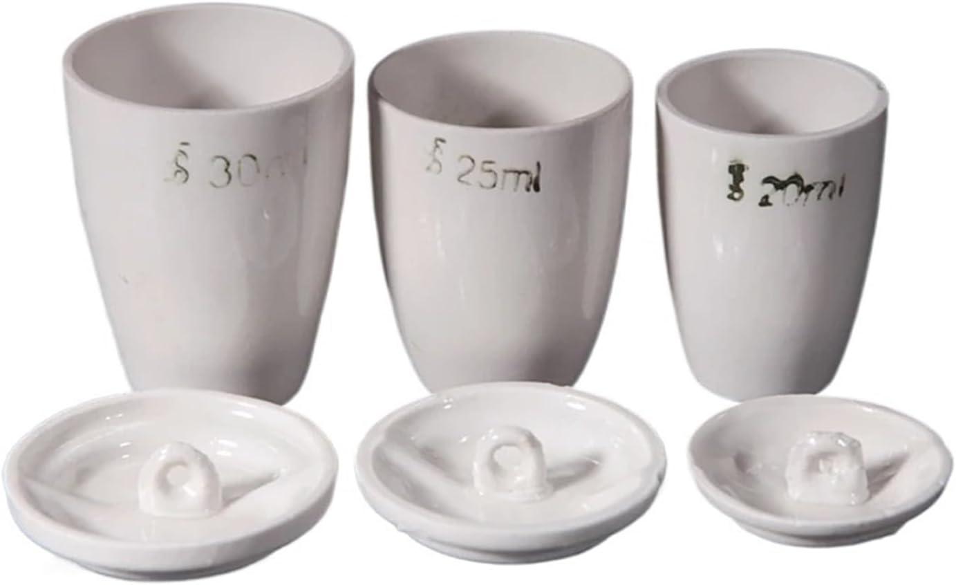 10pcs 20/25/30ml Ceramic Volatilization Crucible with Lid, Lab Ceramic Crucible(25ml)