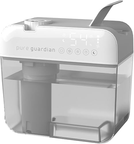 Miniatura 8 de PureGuardian Humidificador ultrasónico de niebla fría de 1 galón, tiempo de funcionamiento de 48 horas, calas de 410 pies cuadrados, humidistato,