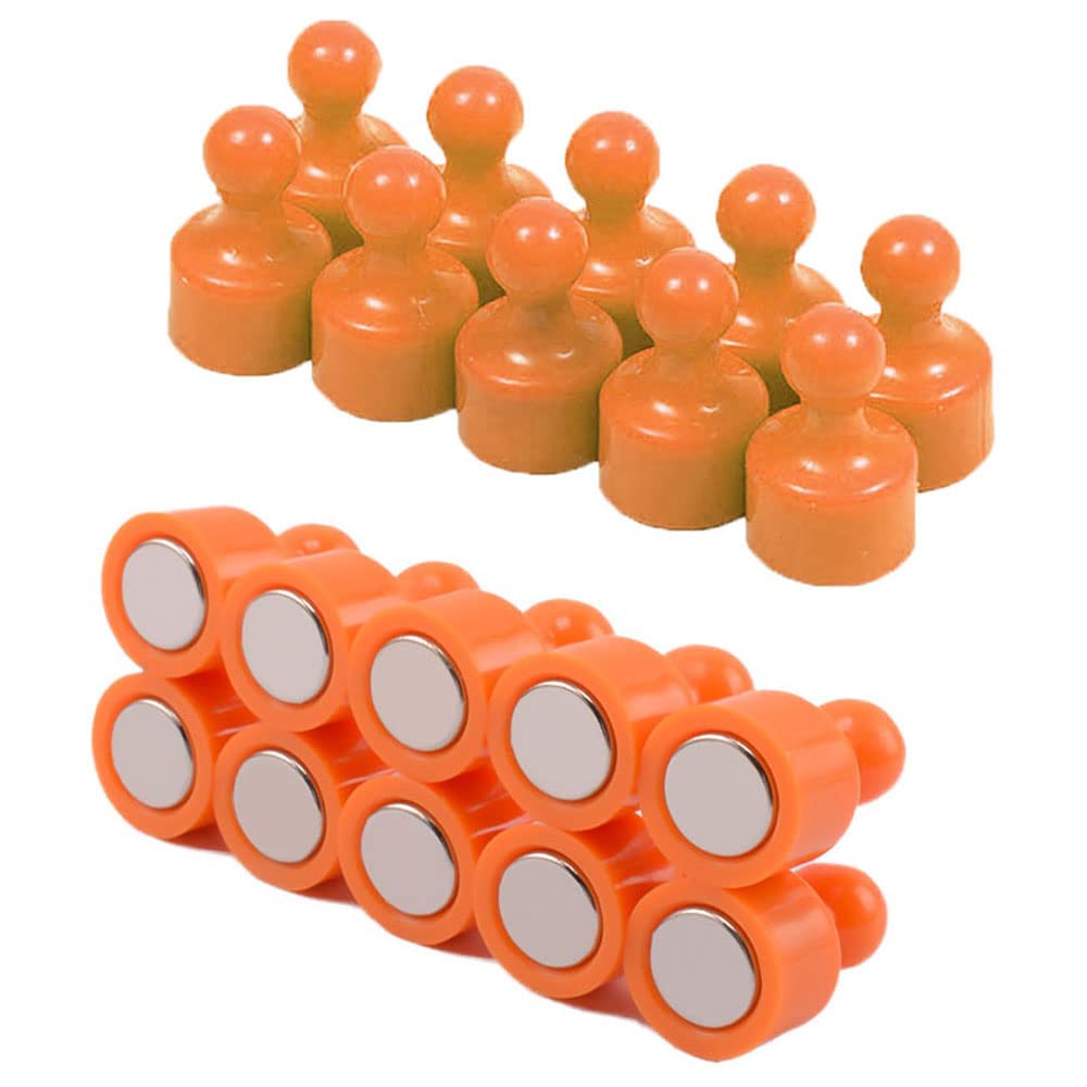 Qikaara Orange 20 Pcs Fridge Magnets Strong Neodymium Magnets Magnetic Push Pins Little Refrigerator Magnets Whiteboard Map Magnets Perfect For Home Kitchen Office School Classroom