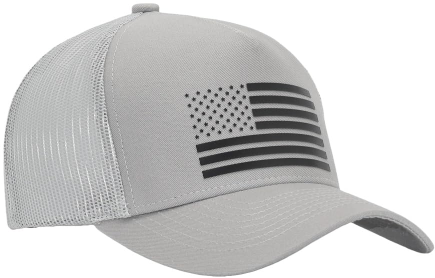 Image of USA Flag Snapback Hat Fits One Size&XXL /3XL - Mens Mesh Trucker Ball Hats - US 250th Anniversary Veterans Memorial Day Gifts