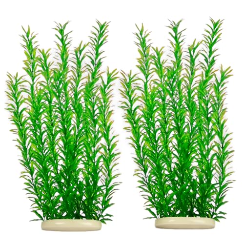 DSkoiph-2-pcs-Aquarium-Decor-Plastic-Plants-Extra-Large-21-Inches-Artificial-Fish-Tank-Plants-Tall-Fish-Tank-Decorations-Artificial-Green-Water-Plants-Green DSkoiph 2 pcs Aquarium Decor Plastic Plants Extra Large 21 Inches Artificial Fish Tank Plants Tall Fish Tank Decorations Artificial Green Water Plants (Green) - Image 1