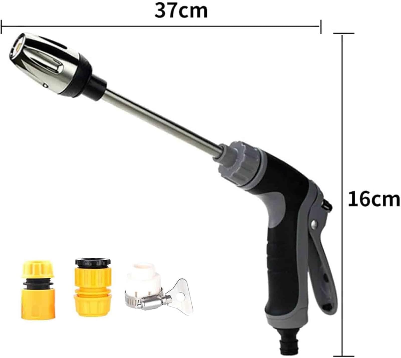 Lavadora a presión, boquilla de alta presión con 3 modos de pulverización, 15 veces más potente que las mangueras, fácil de instalar para coche, patio, jardín, ajuste universal de manguera de acero