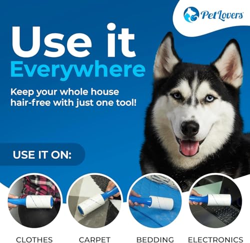 PetLovers Extra Sticky Lint Roller Mega Value Set 450 Sheets for Pet Hair Removal and Clothes, Dog and Cat Lint Remover 5 Pack - Image 6