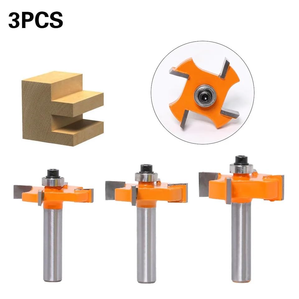 1/3 sztuk 8mm Shank CNC z węglika spiekanego do obróbki drewna Bit grawerowania frez 4 ostrza maszyna przycinania typu T wkładka Router(3PCS)