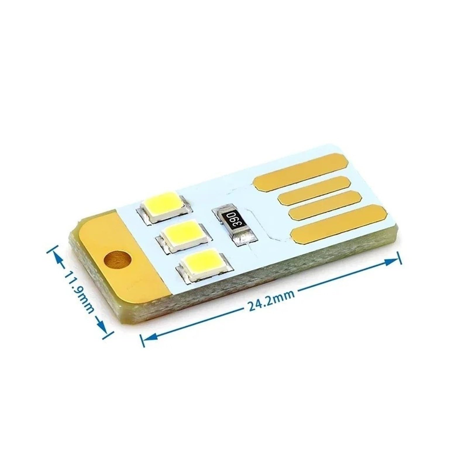 Lampe de lecture pour mini USB LED avec interrupteur tactile DC5 V 0,2 W pour batterie externe ordinateur portable (10 pièces, noir)
