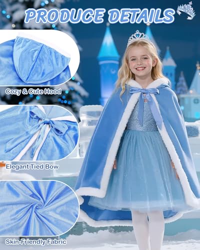 Capa de Princesa para Niñas con Capucha y Pelaje miniatura 2