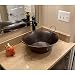 SimplyCopper 16" Round Hand Hammered Copper Cazo Vessel Sink with Handles