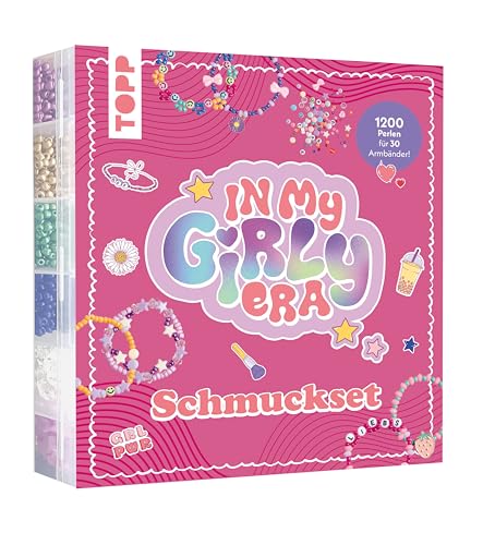 In my Girly Era Schmuckset: Anleitungen und Material für 30 Armbänder. 1200 Perlen in verschiedenen Farben und Buchstabenperlen sowie Anhänger (Schmucksets)