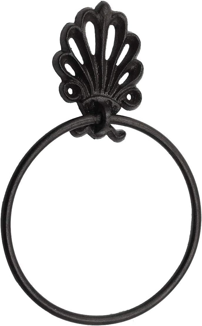 Anneau porte-serviette en fonte rustique pour salle de bain rétro