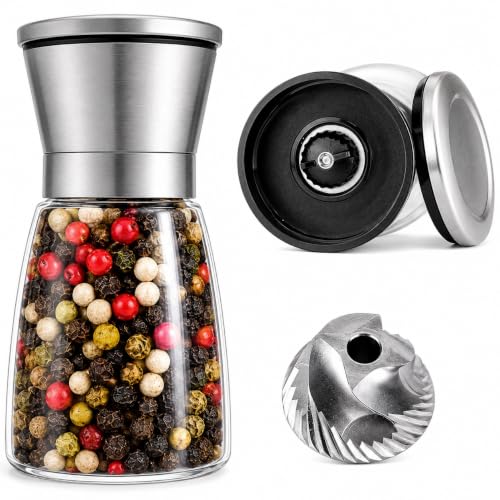 Image of Big Pepper Grinder or Salt Grinder, Best Spice Mill with Ceramic Blades, Adjustable Coarseness Professional Grade Heavy Duty High Output Pepper Mill (mini paperr Mill)