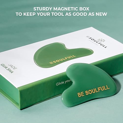 Miniatura 8 de BE SOULFULL Gua Sha, piedra natural de masaje facial para piel firme y brillante, para hombres y mujeres, 1 unidad (cuarzo rosa)