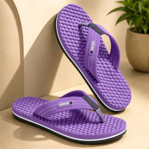 Image of ORTHO JOY House Slipper for Women's Care | Orthopaedic | Diabetic | Acupressure | Comfortable | MCR | Flip Flop Ladies and Girl's Home for Daily Use