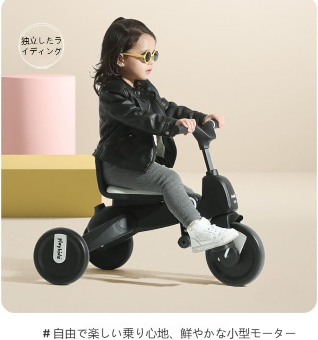 Zixui】7 in 1 子供用三輪車 折りたたみ式 押し棒付き ベビーカー 6