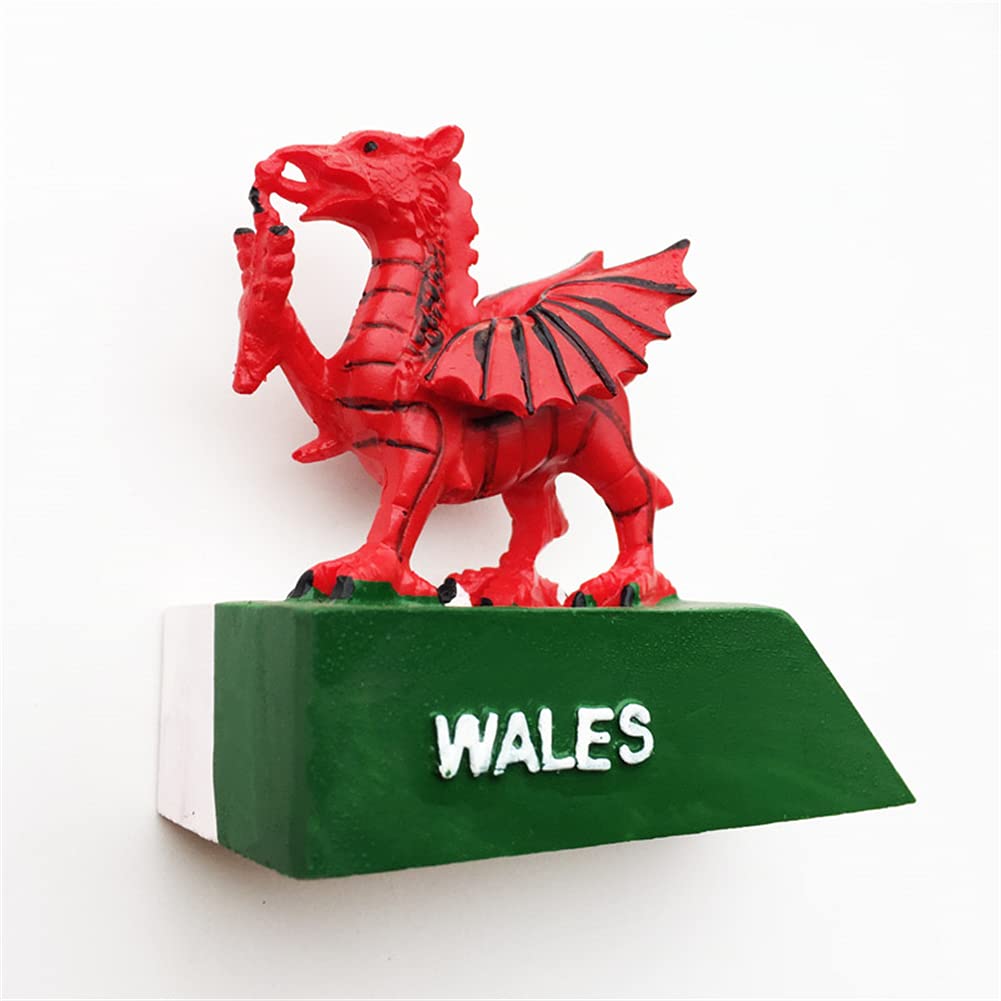 Magnete Frigo 3D Galles Regno Unito - Souvenir Da Viaggio Artigianale In Resina, Decorazione Casa E Idea Regalo