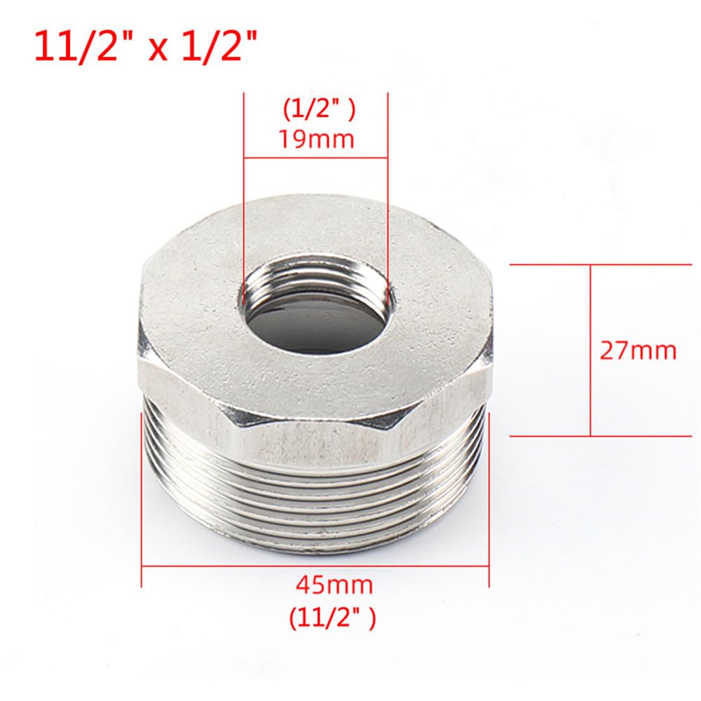 Tubos de acero inoxidable macho x hembra BSP 1/4" 3/8" 1/2" 3/4" 1" 1 1/4" 1 1/2" 2"