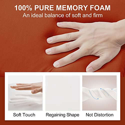 Wellsin Chair Cushions For Dining Chairs, Memory Foam Seat Cushions For Kitchen Chairs, 17"X16"X1.5" Kitchen Chair Cushions With Ties (Orange, 4 Pack) #TOP4