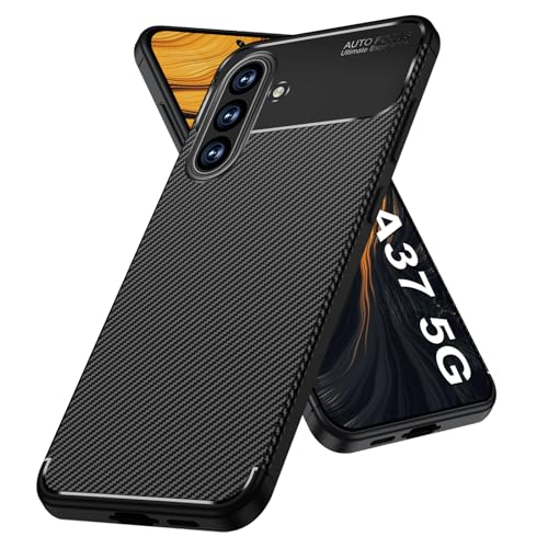 Coque Samsung Galaxy A37 en TPU souple noir design carbone