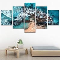 SIGNWIN 5 Panel Canvas Wall Art Modern Art Aerial Expressive Global Landscape Mountain Multicolor Photography for Home Decorations Ready to Hang - 60