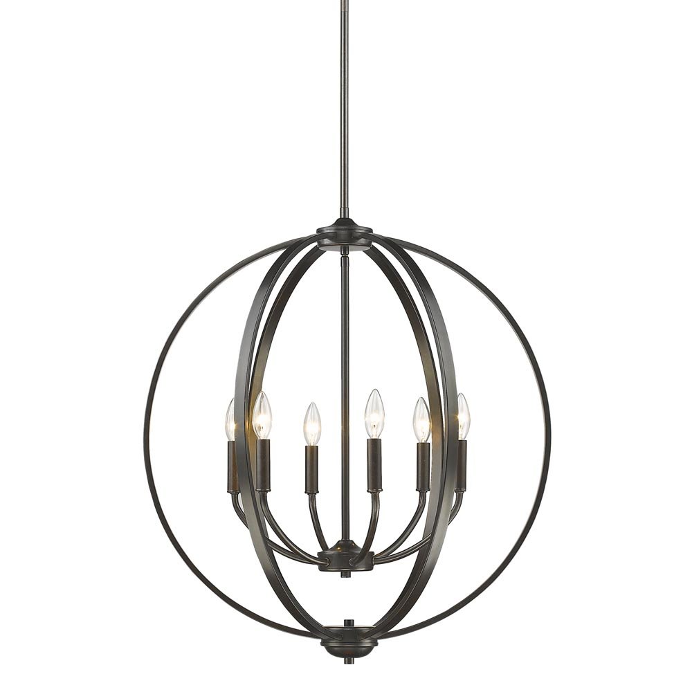 Golden Lighting 3167-6 EB Colson Chandelier, Etruscan Bronze