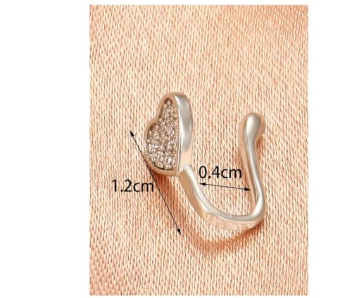 Image of RUVEE Nose & Ear Clip Titanium Plated Pin Non Pierced Just Press for Women & Girls Septum Ring