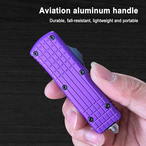 Image of Small Purple Retracting Utility Pocket Scalpel Knife For Men with Clip | EDC Folding Scalpel Knife, Retractable Blade Pocket Knife, Come with 10pcs #24 Extra Blades, for DIY Project