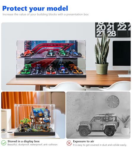 Image of Acrylic Display Case for Lego Speed Champions Ultimate Formula 1 10-in-1 Collector's Pack, Dust-Proof Display Box for Lego 66802,Size:20.07x9.44x10.23 in(NOT Included The Model)