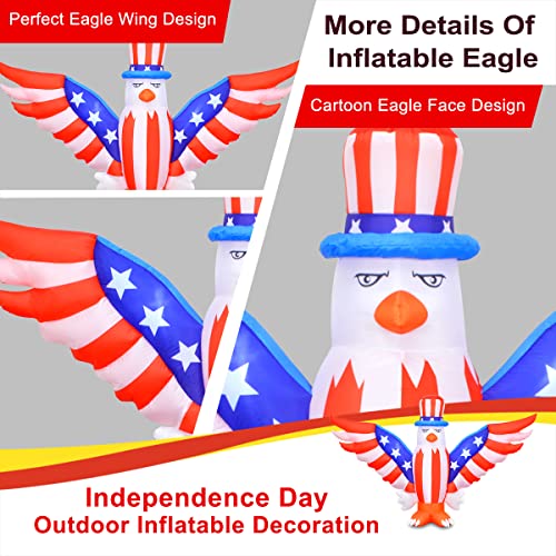 Inflatable Patriotic Independence Day Decoration 9.8 Ft Width Inflate Eagle 4Th Of July Decor Lighted Veterans Memories Day Blow Up Party Decor For Home Outdoor Garden Yard Celebration Décor #TOP4
